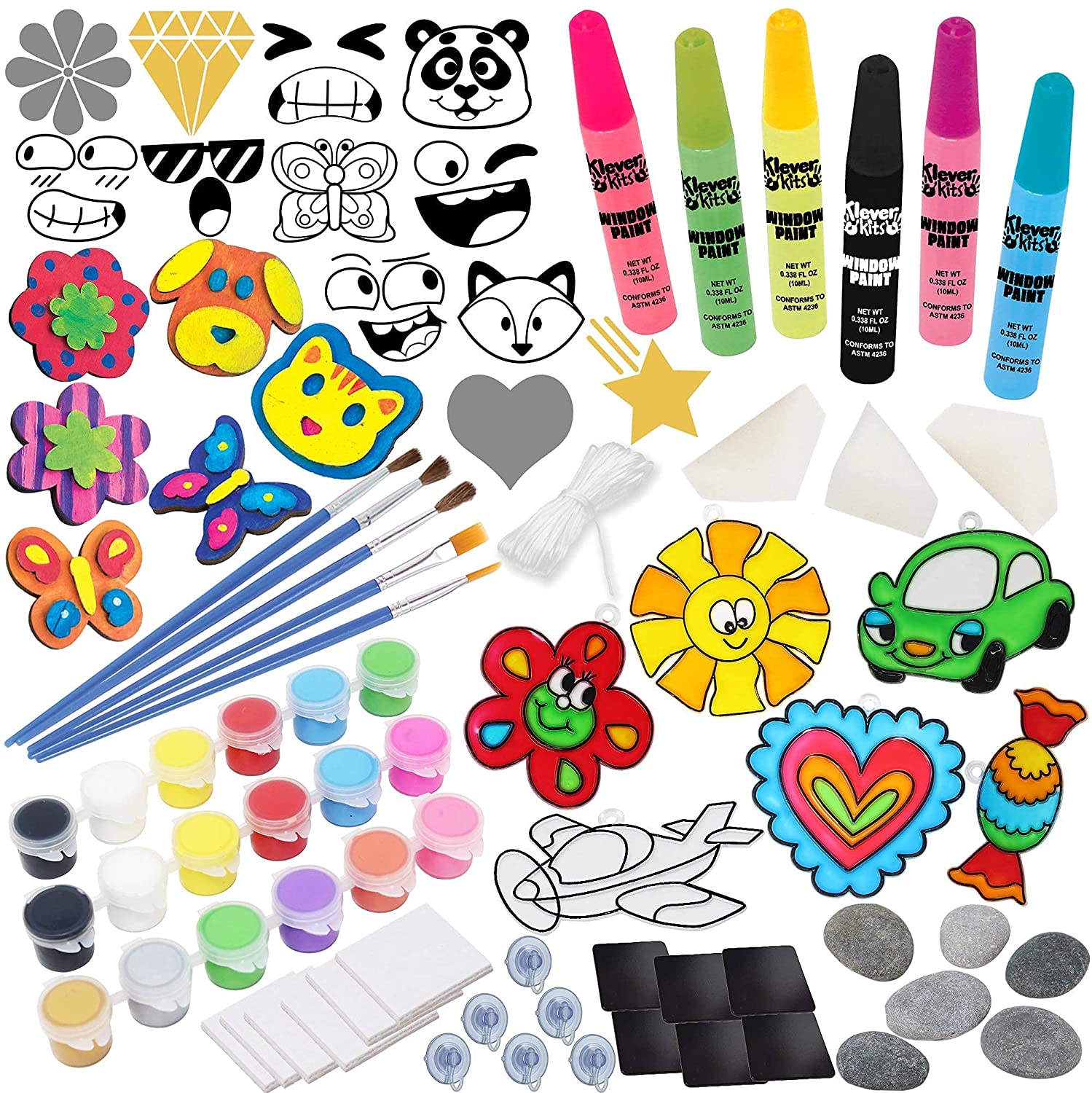 KLEVER KITS Ultimate Craft, 62 Pcs, Creativity Arts & Crafts, DIY Supplies,  Spring Crafts for Kids Toddler Birthday Gifts 